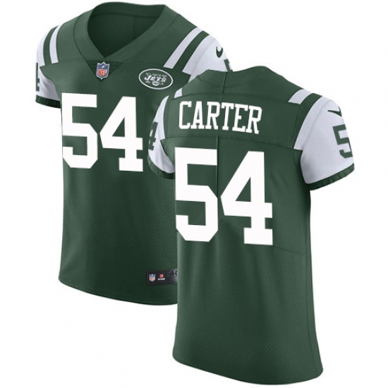 Men's Nike New York Jets 54 Bruce Carter Elite Green Team Color NFL Jersey