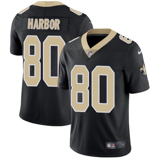 Youth Nike New Orleans Saints 80 Clay Harbor Black Team Color Vapor Untouchable Limited Player NFL Jersey
