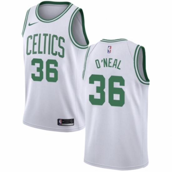 Men's Nike Boston Celtics 36 Shaquille O'Neal Authentic White NBA Jersey - Association Edition