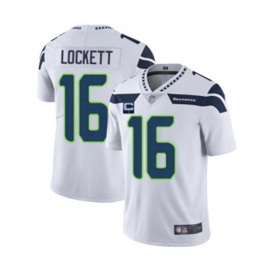 Men's Seattle Seahawks 2022 16 Tyler Lockett White With 1-star C Patch Vapor Untouchable Limited Stitched NFL Jersey