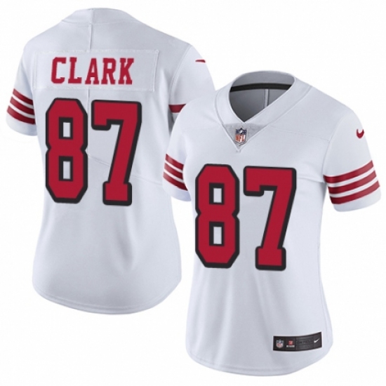 Women's Nike San Francisco 49ers 87 Dwight Clark Limited White Rush Vapor Untouchable NFL Jersey