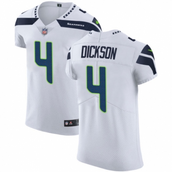 Men's Nike Seattle Seahawks 4 Michael Dickson White Vapor Untouchable Elite Player NFL Jersey