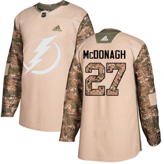 Youth Adidas Tampa Bay Lightning 27 Ryan McDonagh Authentic Camo Veterans Day Practice NHL Jersey