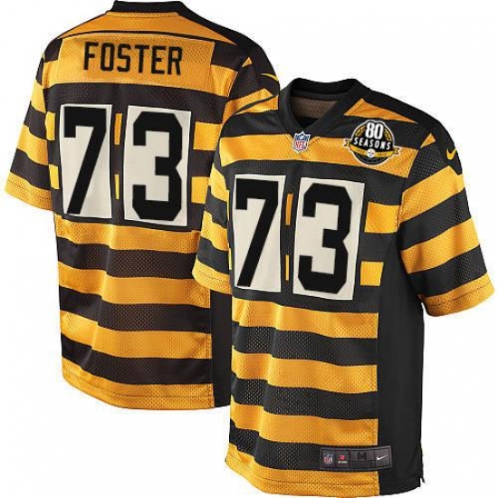 Youth Nike Pittsburgh Steelers 73 Ramon Foster Elite Yellow/Black Alternate 80TH Anniversary Throwback NFL Jersey