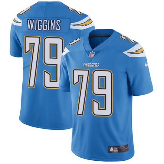 Men's Nike Los Angeles Chargers 79 Kenny Wiggins Electric Blue Alternate Vapor Untouchable Limited Player NFL Jersey