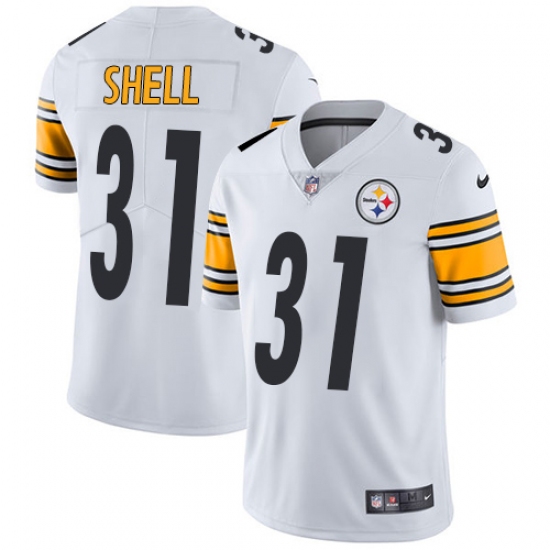 Men's Nike Pittsburgh Steelers 31 Donnie Shell White Vapor Untouchable Limited Player NFL Jersey