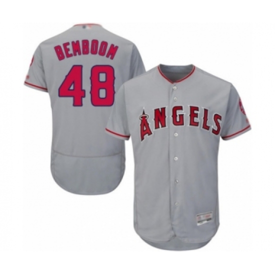 Men's Los Angeles Angels of Anaheim 48 Anthony Bemboom Grey Road Flex Base Authentic Collection Baseball Player Jersey