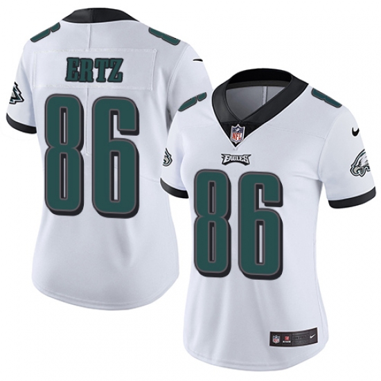 Women's Nike Philadelphia Eagles 86 Zach Ertz White Vapor Untouchable Limited Player NFL Jersey