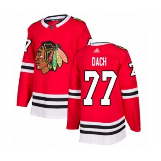 Men's Chicago Blackhawks 77 Kirby Dach Authentic Red Home Hockey Jersey