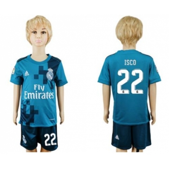 Real Madrid 22 Isco Sec Away Kid Soccer Club Jersey
