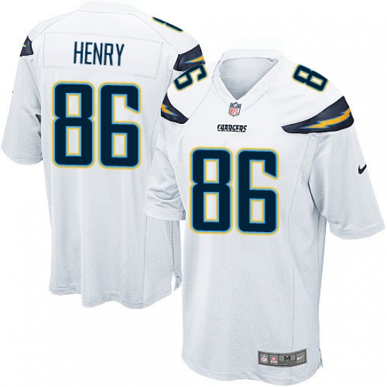 Men's Nike Los Angeles Chargers 86 Hunter Henry Game White NFL Jersey