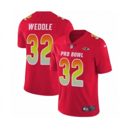 Men's Nike Baltimore Ravens 32 Eric Weddle Limited Red AFC 2019 Pro Bowl NFL Jersey