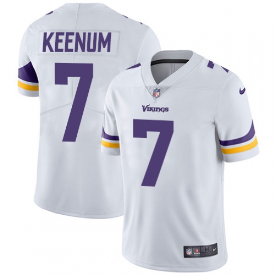 Men's Nike Minnesota Vikings 7 Case Keenum White Vapor Untouchable Limited Player NFL Jersey