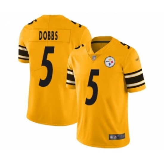 Men's Pittsburgh Steelers 5 Joshua Dobbs Limited Gold Inverted Legend Football Jersey
