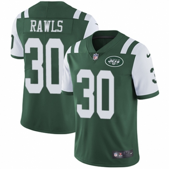 Men's Nike New York Jets 30 Thomas Rawls Green Team Color Vapor Untouchable Limited Player NFL Jersey