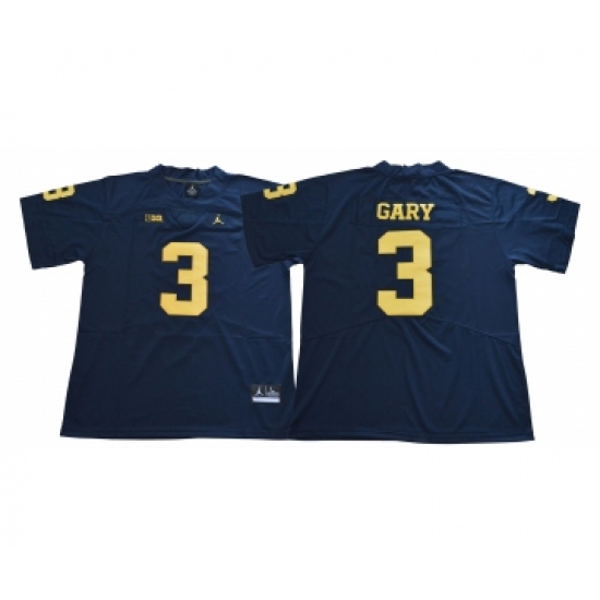 Michigan Wolverines 3 Rashan Gary Navy Jordan College Football Jersey