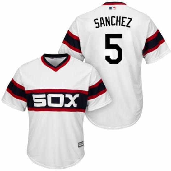 Youth Majestic Chicago White Sox 5 Yolmer Sanchez Replica White 2013 Alternate Home Cool Base MLB Jersey