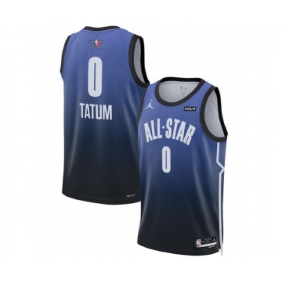 Men's 2023 All-Star 0 Jayson Tatum Blue Game Swingman Stitched Basketball Jersey