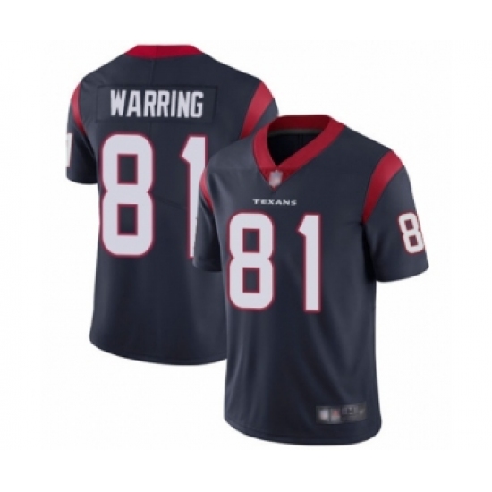 Youth Houston Texans 81 Kahale Warring Navy Blue Team Color Vapor Untouchable Limited Player Football Jersey