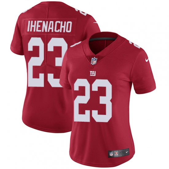 Women's Nike New York Giants 23 Duke Ihenacho Red Alternate Vapor Untouchable Limited Player NFL Jersey