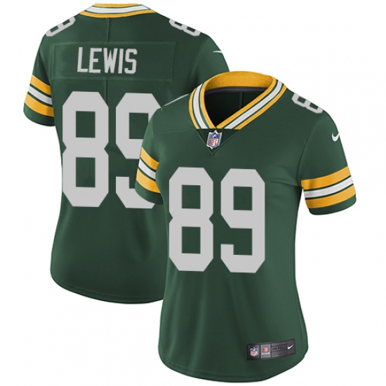 Women's Nike Green Bay Packers 89 Marcedes Lewis Green Team Color Vapor Untouchable Limited Player NFL Jersey