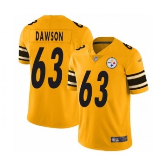 Women's Pittsburgh Steelers 63 Dermontti Dawson Limited Gold Inverted Legend Football Jersey