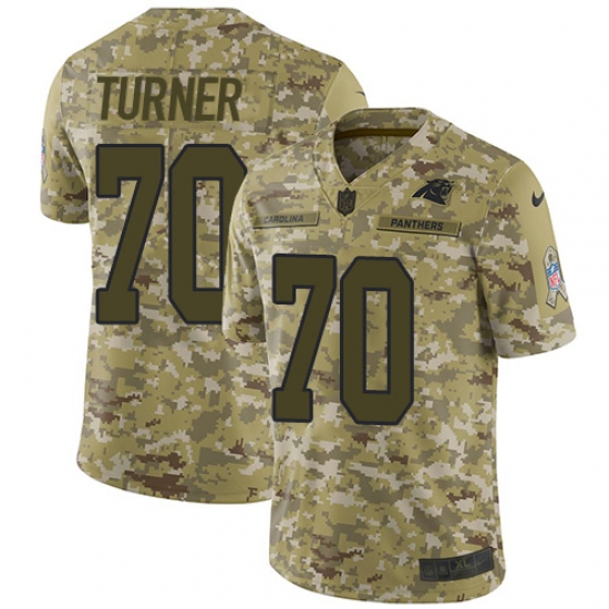 Men's Nike Carolina Panthers 70 Trai Turner Limited Camo 2018 Salute to Service NFL Jersey