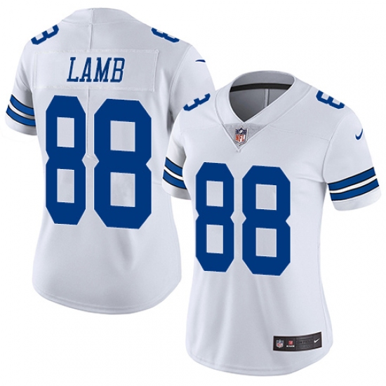 Women's Dallas Cowboys 88 CeeDee Lamb White Stitched Vapor Untouchable Limited Jersey