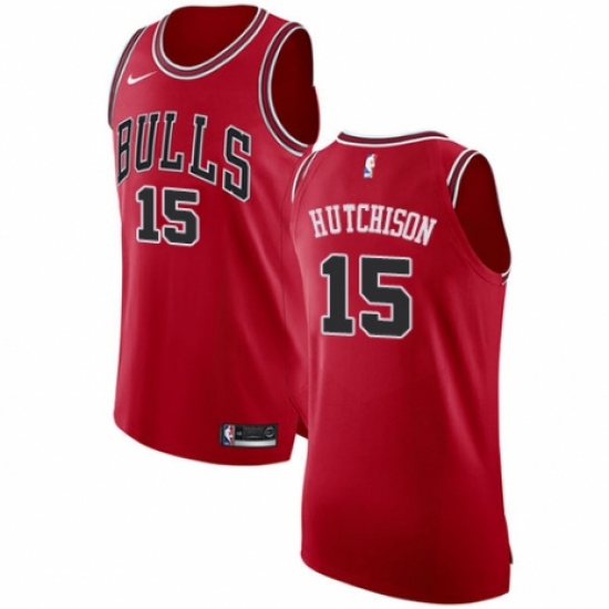Women's Nike Chicago Bulls 15 Chandler Hutchison Authentic Red NBA Jersey - Icon Edition