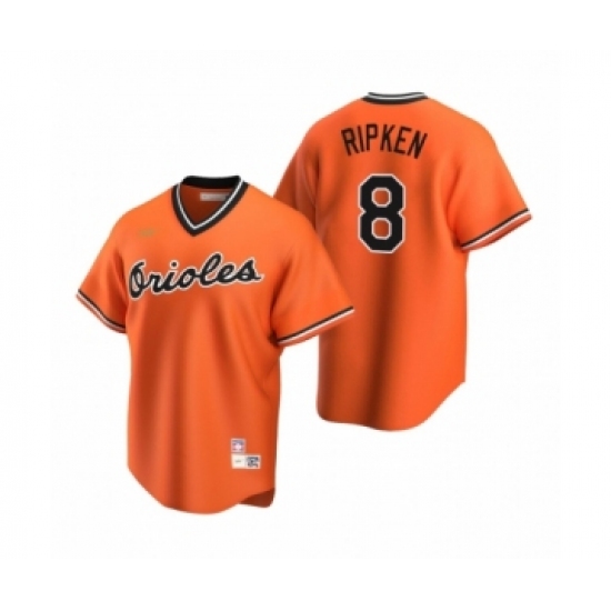 Men's Baltimore Orioles 8 Cal Ripken Jr. Nike Orange Cooperstown Collection Alternate Jersey
