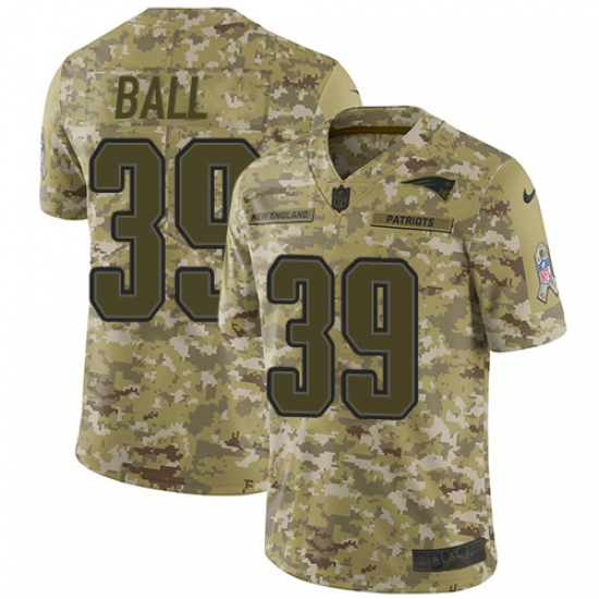 Men's Nike New England Patriots 39 Montee Ball Limited Camo 2018 Salute to Service NFL Jersey