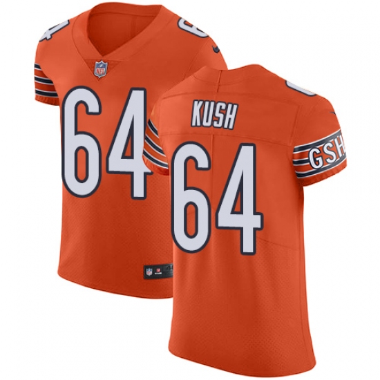 Men's Nike Chicago Bears 64 Eric Kush Orange Alternate Vapor Untouchable Elite Player NFL Jersey