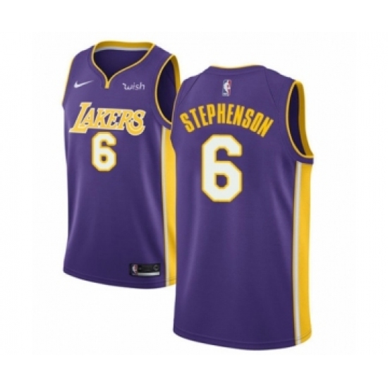 Men's Los Angeles Lakers 6 Lance Stephenson Authentic Purple Basketball Jersey - Statement Edition
