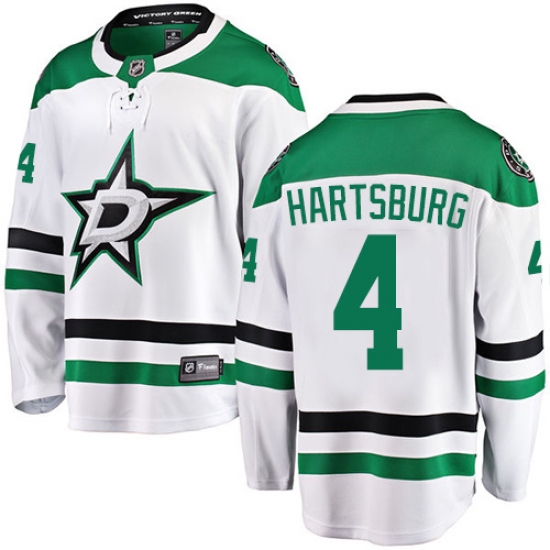 Men's Dallas Stars 4 Craig Hartsburg Fanatics Branded White Away Breakaway NHL Jersey