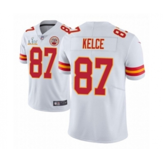 Women's Kansas City Chiefs 87 Travis Kelce White 2021 Super Bowl LV Jersey