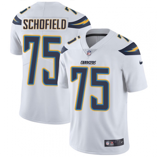 Men's Nike Los Angeles Chargers 75 Michael Schofield White Vapor Untouchable Limited Player NFL Jersey
