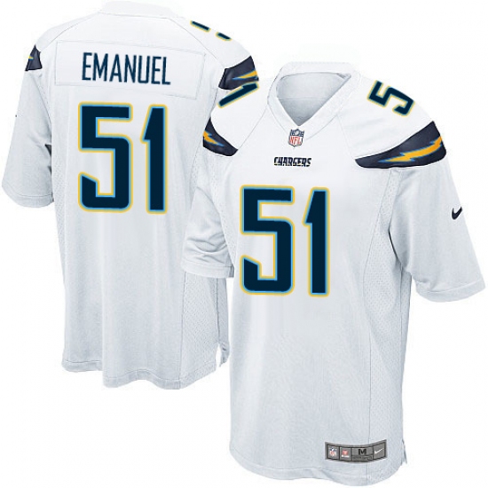 Men's Nike Los Angeles Chargers 51 Kyle Emanuel Game White NFL Jersey