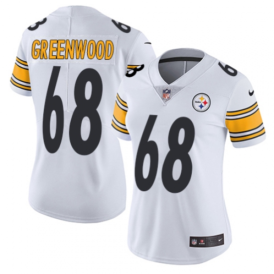 Women's Nike Pittsburgh Steelers 68 L.C. Greenwood White Vapor Untouchable Limited Player NFL Jersey