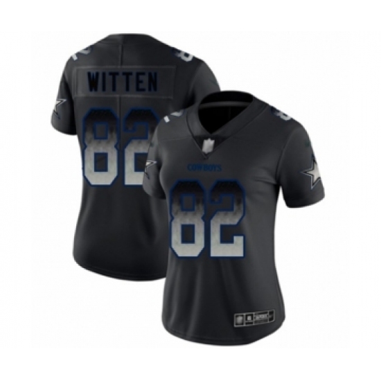 Women's Dallas Cowboys 82 Jason Witten Black Smoke Fashion Limited Football Jersey
