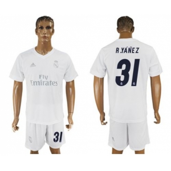 Real Madrid 31 R.Yanez Marine Environmental Protection Home Soccer Club Jersey