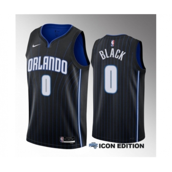Men's Orlando Magic 0 Anthony Black Black 2023 Draft Association Edition Stitched Basketball Jersey