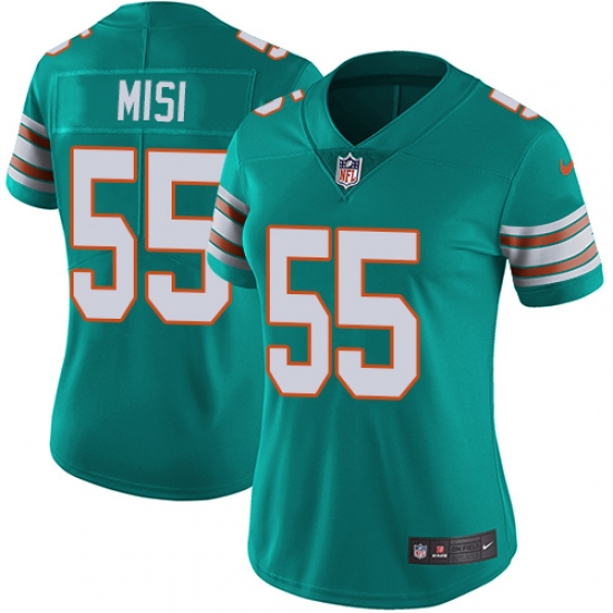 Women's Nike Miami Dolphins 55 Koa Misi Aqua Green Alternate Vapor Untouchable Limited Player NFL Jersey