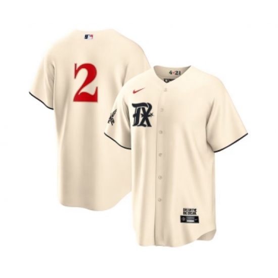 Men's Texas Rangers 2 Marcus Semien Cream 2023 City Connect Cool Base Stitched Baseball Jersey