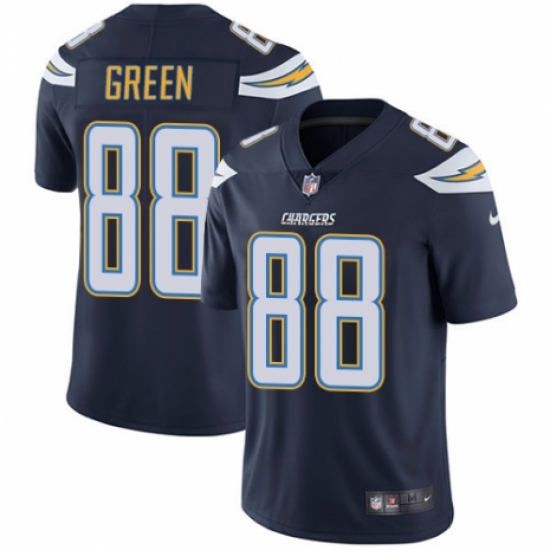 Men's Nike Los Angeles Chargers 88 Virgil Green Navy Blue Team Color Vapor Untouchable Limited Player NFL Jersey