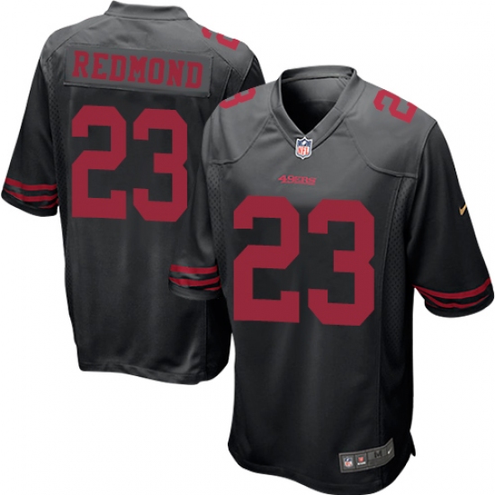 Men's Nike San Francisco 49ers 23 Will Redmond Game Black Alternate NFL Jersey