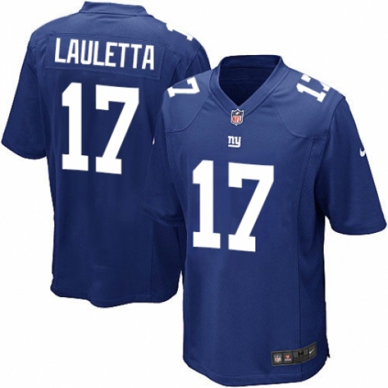 Men's Nike New York Giants 17 Kyle Lauletta Game Royal Blue Team Color NFL Jersey