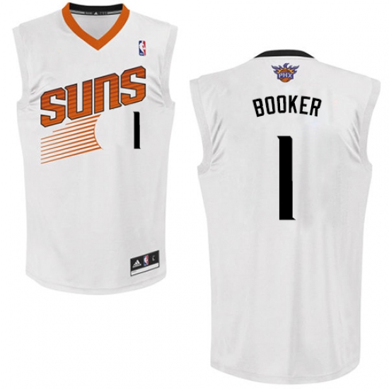 Men's Adidas Phoenix Suns 1 Devin Booker Swingman White Home NBA Jersey