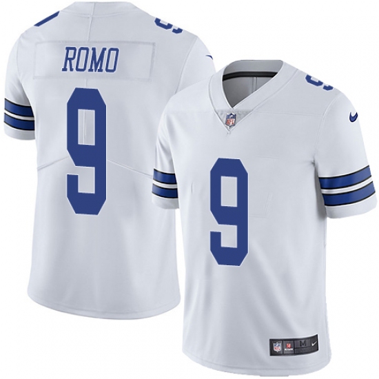 Men's Nike Dallas Cowboys 9 Tony Romo White Vapor Untouchable Limited Player NFL Jersey
