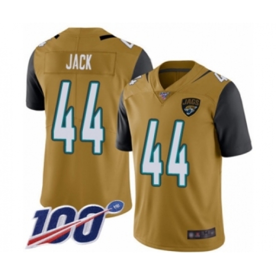 Men's Jacksonville Jaguars 44 Myles Jack Limited Gold Rush Vapor Untouchable 100th Season Football Jersey