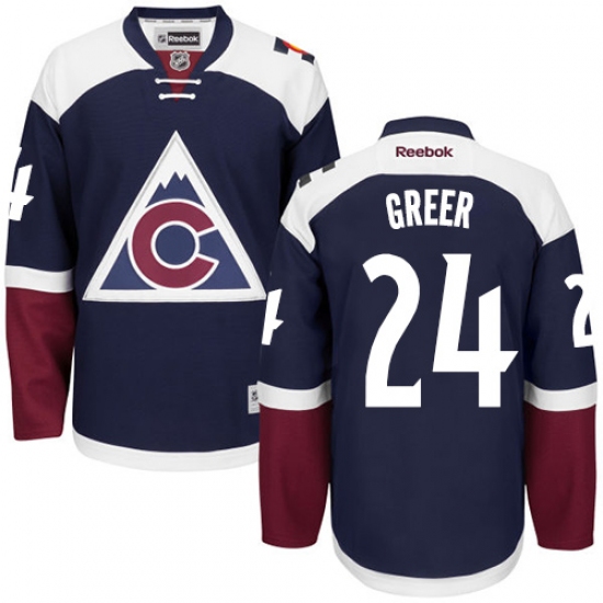 Women's Reebok Colorado Avalanche 24 A.J. Greer Authentic Blue Third NHL Jersey